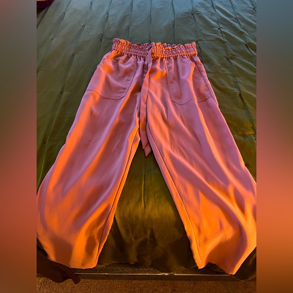 Zara Salmon Tie-Front Trousers